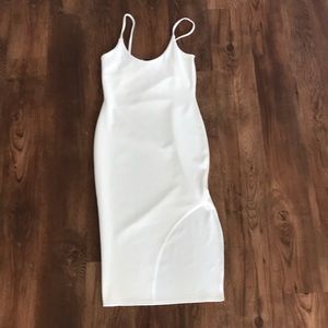 Misguided White Slit Dress